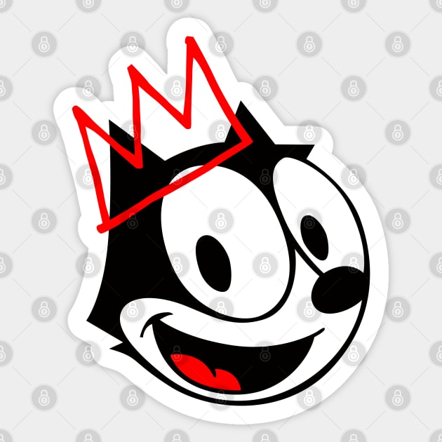 The Cat With Crown Sticker by Sauher